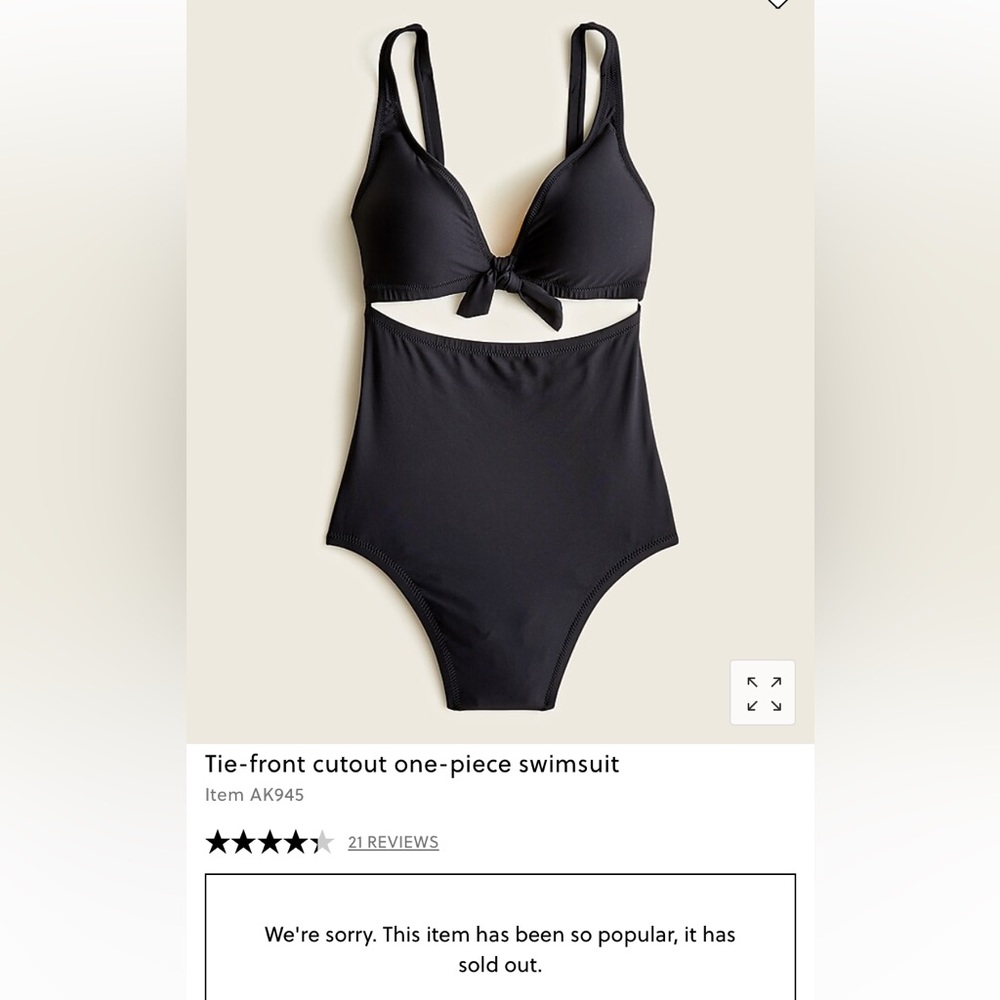 NWT J. Crew Tie-front cutout one-piece swimsuit